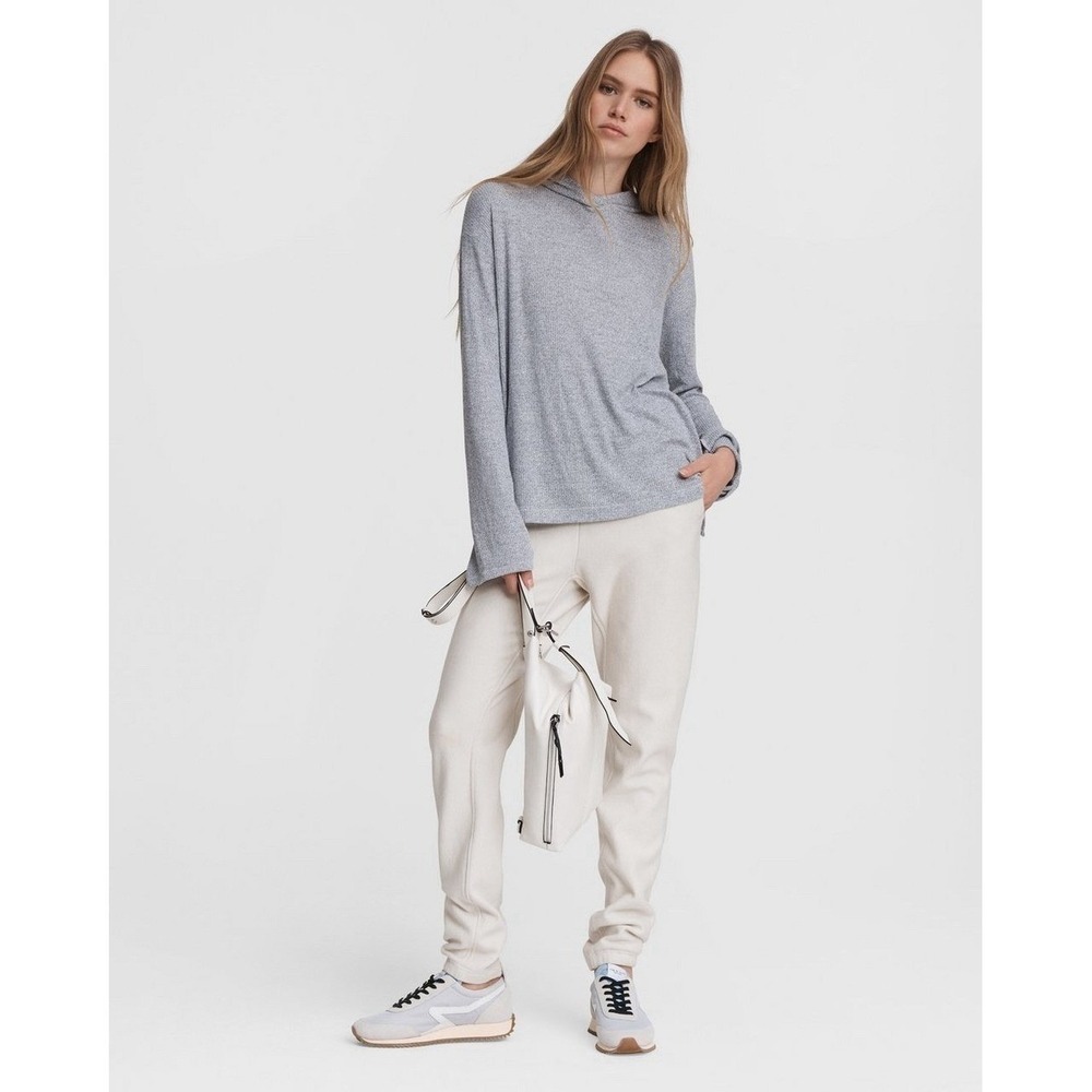 Rag & Bone The Knit Rib Hoodie Bell Sleeve Size XS Gray